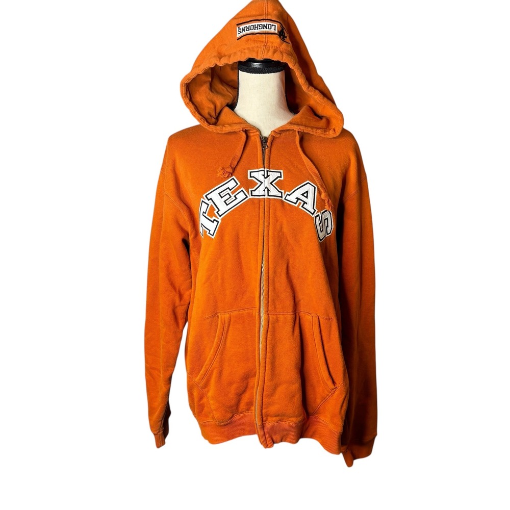 Texas Longhorns Orange Full Zip Hoodie Sweatshirt Mens XL University of Texas - Picture 5 of 14